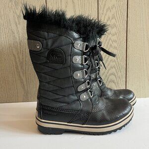 Big Kids SOREL Tofino II Waterproof Winter boots Black Size 5 Youth